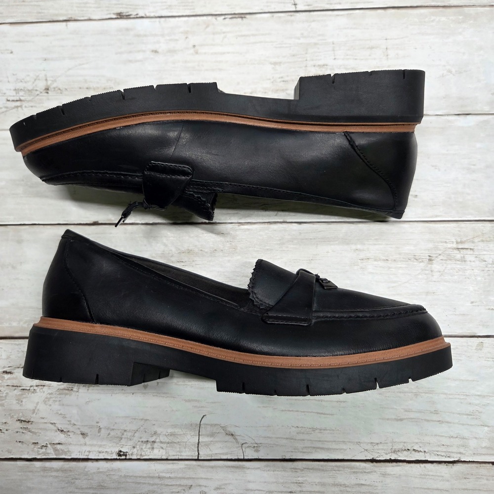 Clarks Collection Karsea Tassel Loafer Lug Sole Women 9 Black Leather 26174456 - Picture 4 of 10
